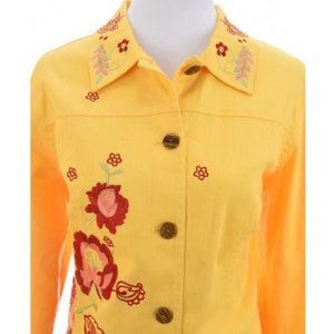 Coldwater Creek Yellow Floral Jacket